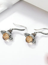 925 Sterling Silver Lovely Orange Bee Animal