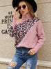 Women Lapel Leopard Print Sweater
