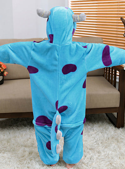 Children's Onesie Cosplay Blue Cow Animal 