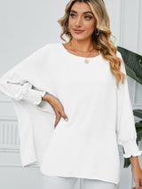 Loose Cropped Sleeve Chiffon Top