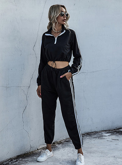 Women Sports Striped Suit