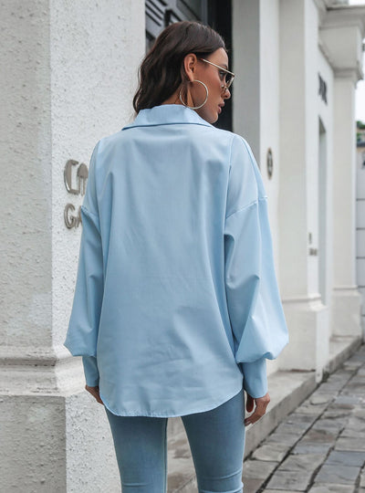 Women's Lantern Long Sleeve Shirt Loose Shirt