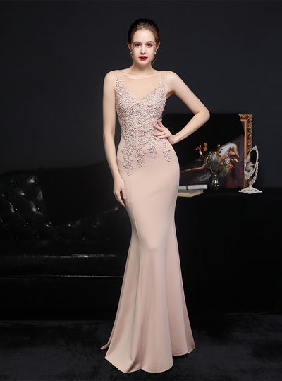 Sheath Appliques Beading Party Dress