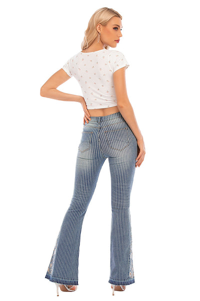 Women's Heavy Industry 3D Embroidery Jeans