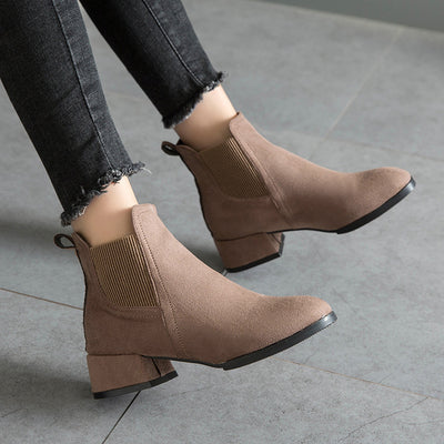 Women Heel Suede Casual Martin Boots