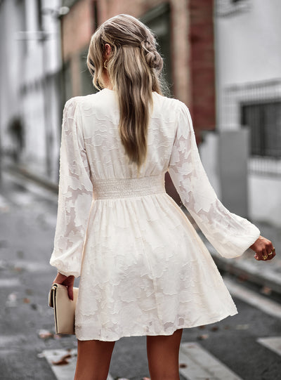 V-neck Long Sleeve Casual Dress