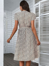 Pleated Leopard Print Platycodon Dress