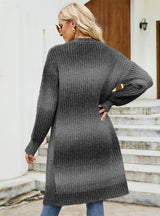 Gradient Color Matching Coat Cardigan