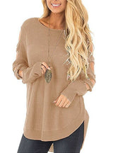 Hollow Sweater Pullover Long Sleeve Sweater