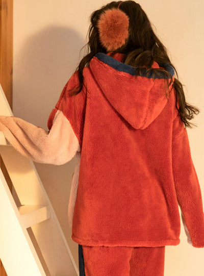 Apple Lovely Velvet Padded Suit Sweet Flannel