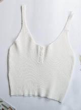 Umbilical Solid Color Sling Knitted Vest