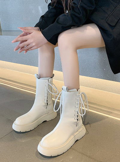 Women Lace Up Fashion Booties