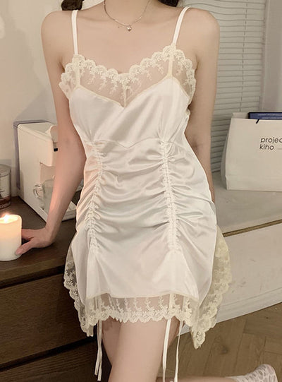 Women Sexy Lace Satin Pajamas