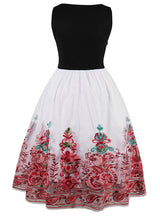 Vintage 1950s Style Dresses Floral Print Party Dress