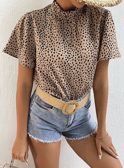 Leopard Print Short Sleeve Shirt