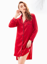 Shirt Lapel Button Bathrobe Sleepwear