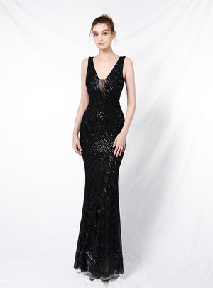 Sexy Sequined Fishtail Gown Dress