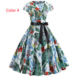 Retro Printed Short Sleeve Dress