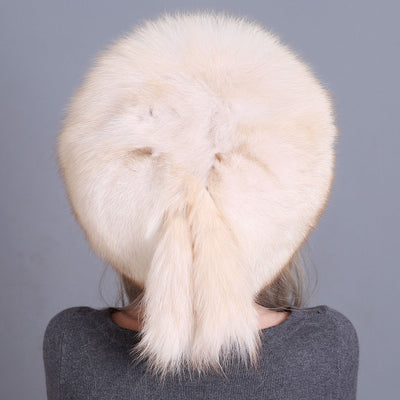 Fox Fur Padded Warm Ear Protection Hat Winter