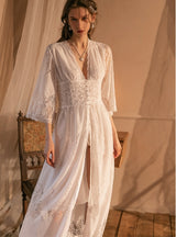 Lace Perspective Gauze Retro Suspender Nightdress