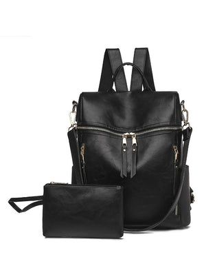Women PU Retro Backpack Girl