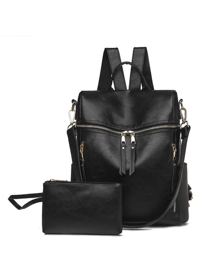 Women PU Retro Backpack Girl