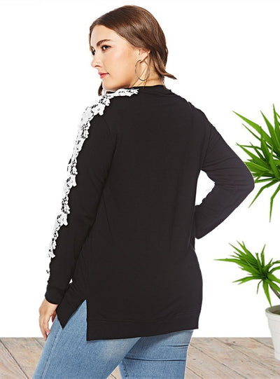 Turtleneck Letter Printed Long Sleeve Top