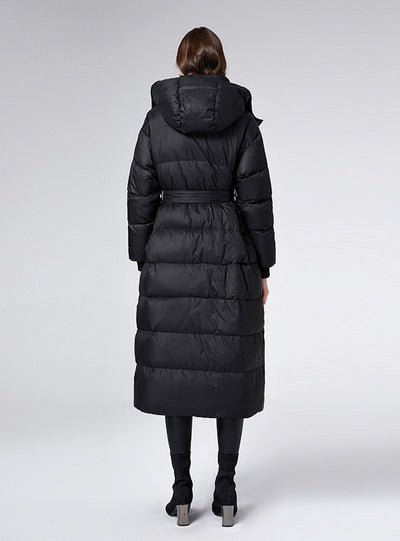 White Duck Down Padded Hooded Coat