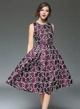 Women Silm Waist Sleeveless Dress