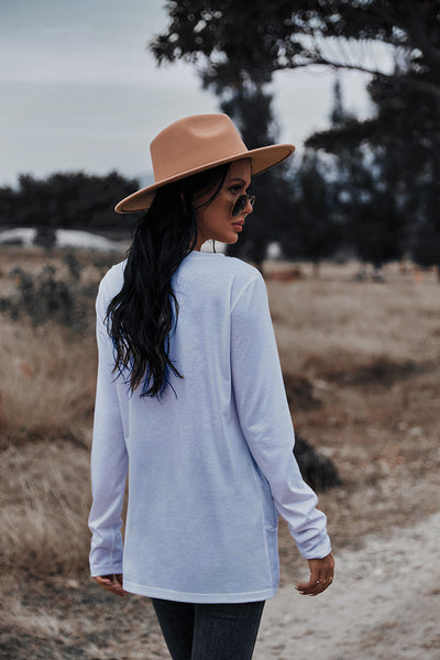 V-neck 3D Printed Top T-Shirt