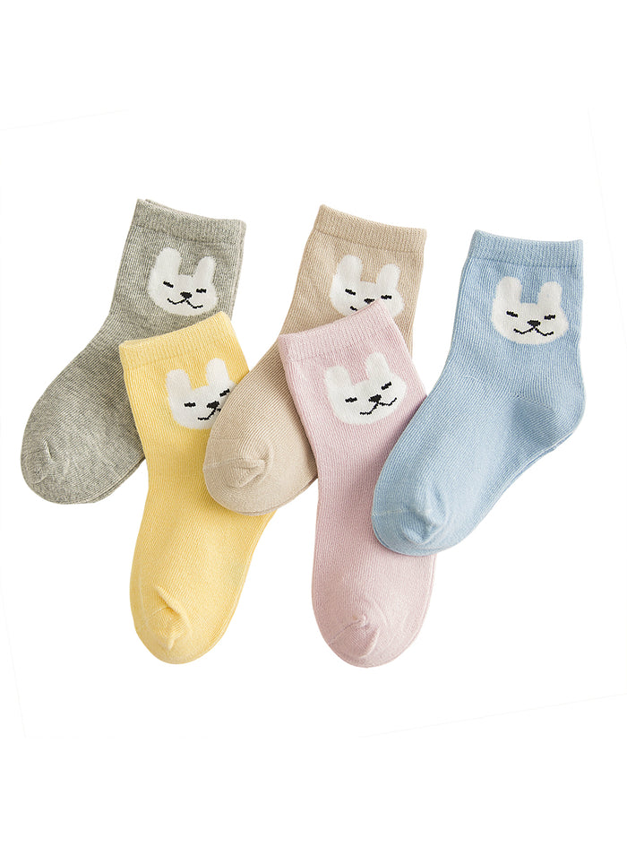 5 Pair/lot New Soft Cotton Pattern Kids Socks 