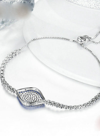 925 Sterling Silver God Eyes Tennis Bracelet Clear 