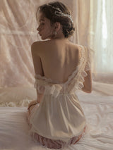 Silk Deep V Sexy Pajamas