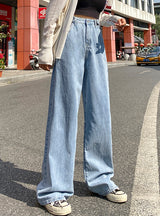 Woman Jeans High Waist Wide Leg Denim Blue Pants