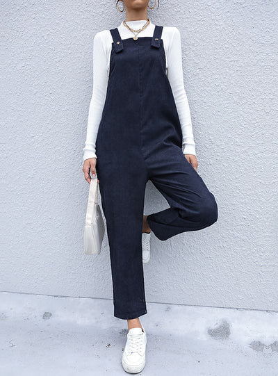 Corduroy Pants Retro Casual Bib Jumpsuit