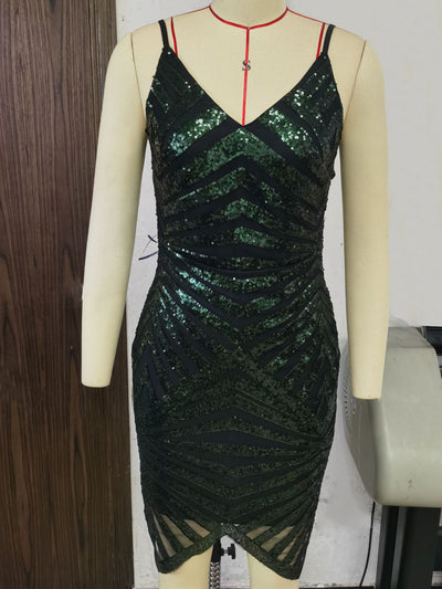 Sexy Straps Sequin Party Dress
