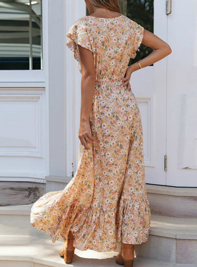 Floral Print Long Dress Boho Summer Maxi Dresses