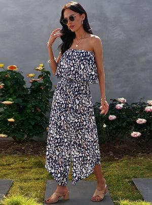 Chiffon Floral Loose Wide-leg Pants Jumpsuit