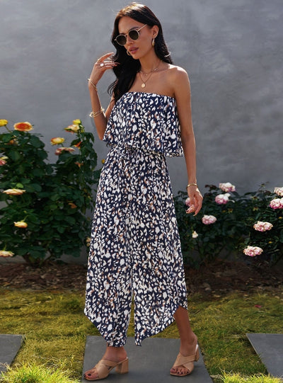 Chiffon Floral Loose Wide-leg Pants Jumpsuit