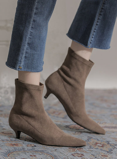 Heel Pointed Fashion Suede Fashion Boots