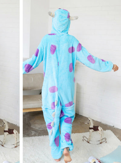Cute Cartoon Conjoined Pajamas Sullivan Blue Cow