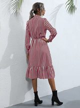 Striped Pullover Long Sleeve Dress