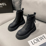 Women's Leather Plus Velvet Martin Boots
