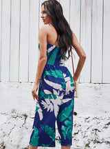 Chest-wrapped Printed Jumpsuit Wide-leg Pants