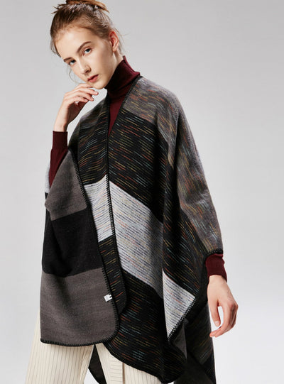 Rainbow Wide Dual-Purpose Shawl Warm Cashmere 