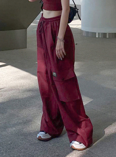 Pocket Elastic Waist and Leg Slacks Pant