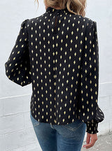 Half-necked Vintage Polka-dot Bronzing Shirt