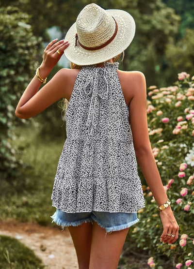 Casual Print Halter Top