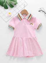Girls Rainbow Embroidered Dress