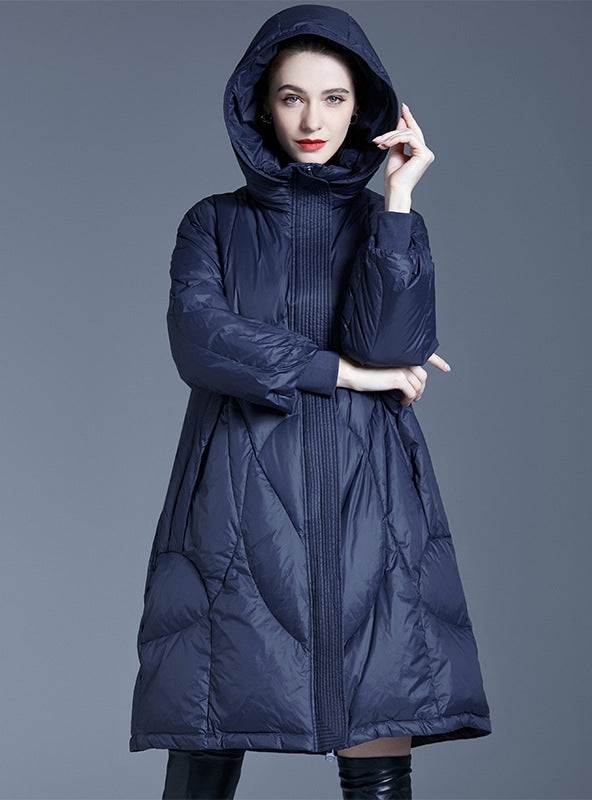 Loose Long Hooded Down Jacket